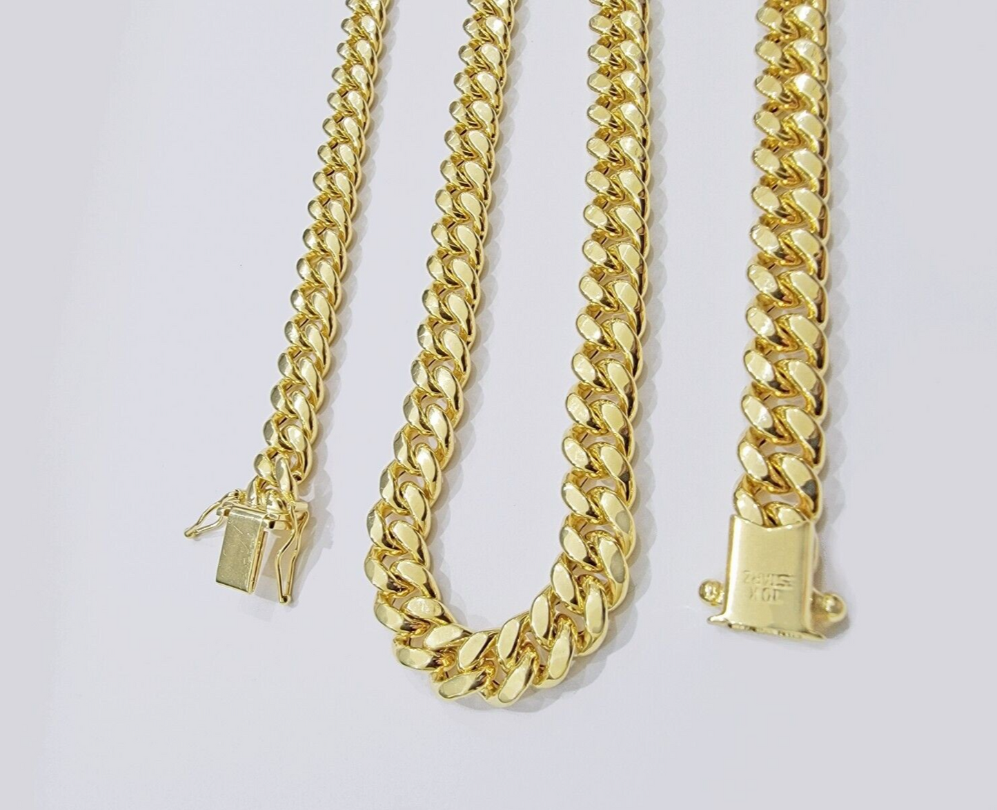 10k Yellow Gold Miami Cuban Link Chain Necklace 7mm 28'' Real 10kt SALE Box Lock