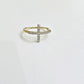 10k Yellow Gold Ring Ladies size 7 Real 10kt Cross Ring With Stones For Women