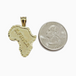 10k Yellow Gold Africa Map Charm Rope Chain 26 Inch Necklace Pendant SET SALE