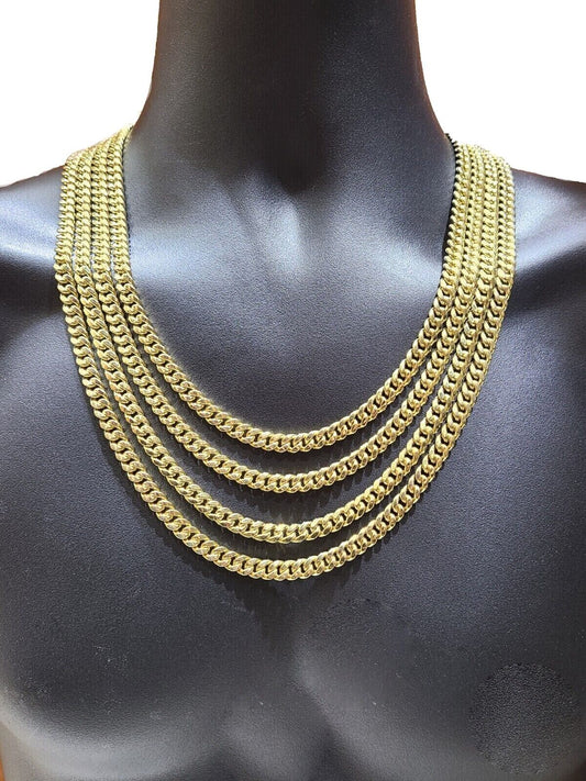 Real 10K Yellow Gold Miami Cuban Chain 8mm Necklace  18-30'' Inches Box 10kt