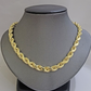 10k Yellow Gold Rope Chain Necklace 24 Inch 8mm Diamond Cuts Men's REAL 10KT