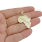 10k Yellow Gold Africa Map Charm Rope Chain 26 Inch Necklace Pendant SET SALE