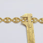 Real 10kt Yellow Gold Mariner Link Bracelet Unisex 9'' Inches 15mm