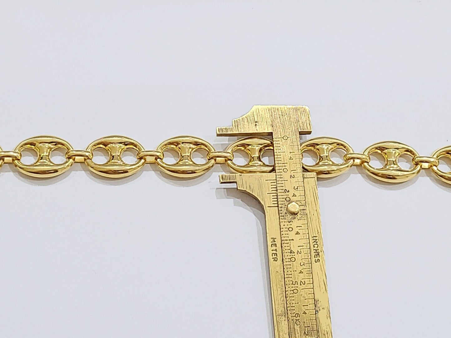 Real 10kt Yellow Gold Mariner Link Bracelet Unisex 9'' Inches 15mm