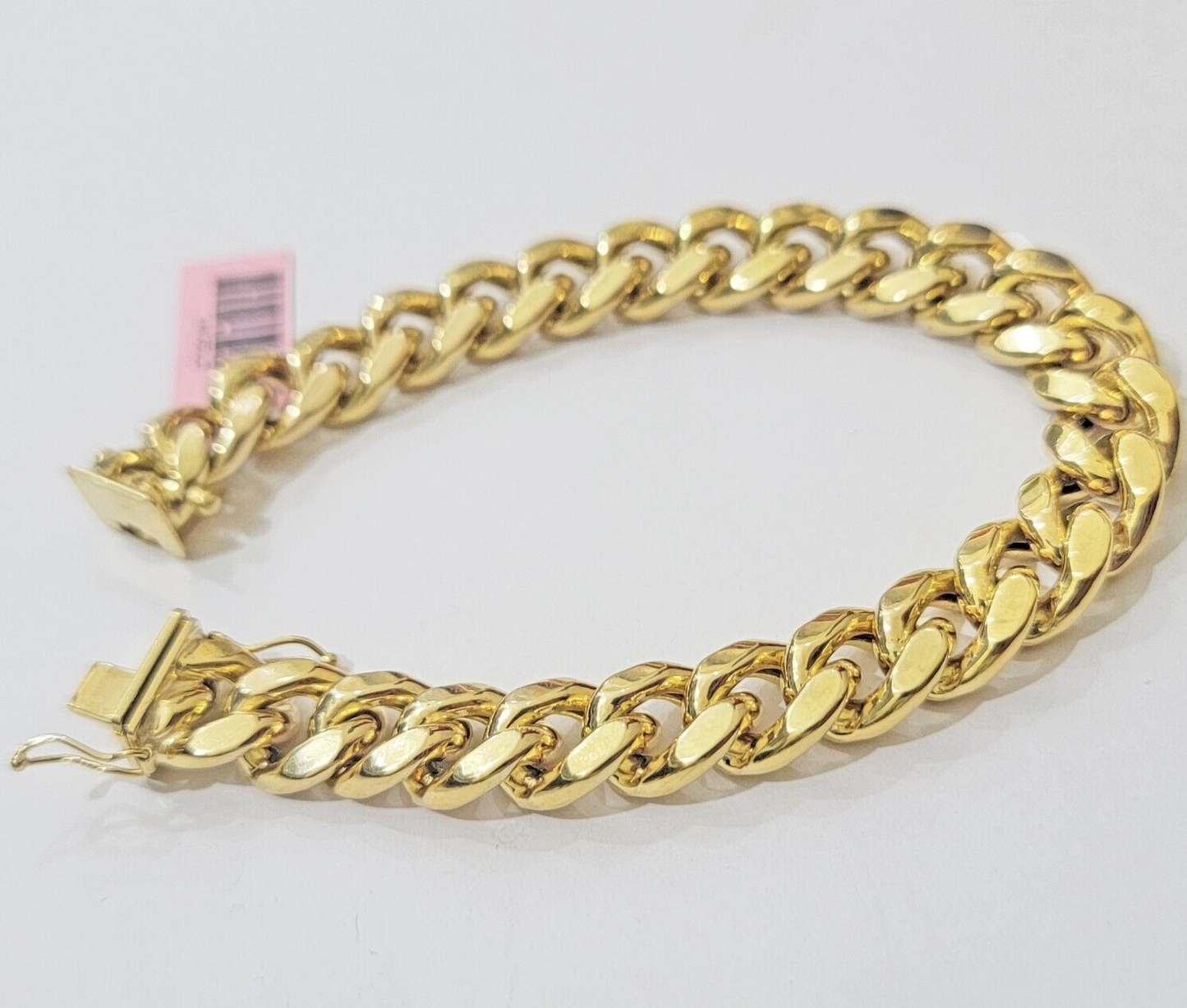 Real 14k Yellow Gold Bracelet 9 Inch Miami Cuban Link Box Clasp For Men's 14KT