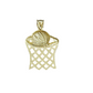 10k Yellow Gold Basketball Net Charm Pendant 1'' Inch Diamond Cut SALE Real 10kt