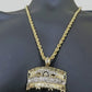 Real 10k Yellow Gold Rope Chain 24" inch Necklace And Charm Last Supper Pendant