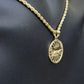 Real 10k Gold Rope Chain Last Supper Pendant Set, 24 Inch 3mm necklace & Charm