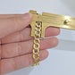 Real 10k Yellow Gold Bracelet Cuban Curb link 7mm 7.5" Two-tone Cuts SOLID 10k