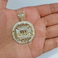 Real 10k Gold Circle Charm Last Supper Pendant 10kt Yellow Gold for Chain Men