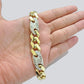 Real 10kt Yellow Gold Miami Cuban Mariner Link Bracelet Unisex 8.5'' 12mm