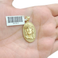10k Gold Circular Jesus Head Charm Rope Chain Necklace 3mm 26'' Set Pendant 10kt