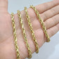 Real 10k Yellow Gold Necklace Rope Chain 6mm 30" inch 10kt Men's Chain For Charm