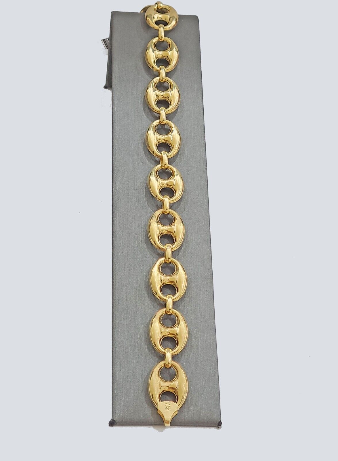 Real 10kt Yellow Gold Mariner Link Bracelet Unisex 9'' Inches 15mm