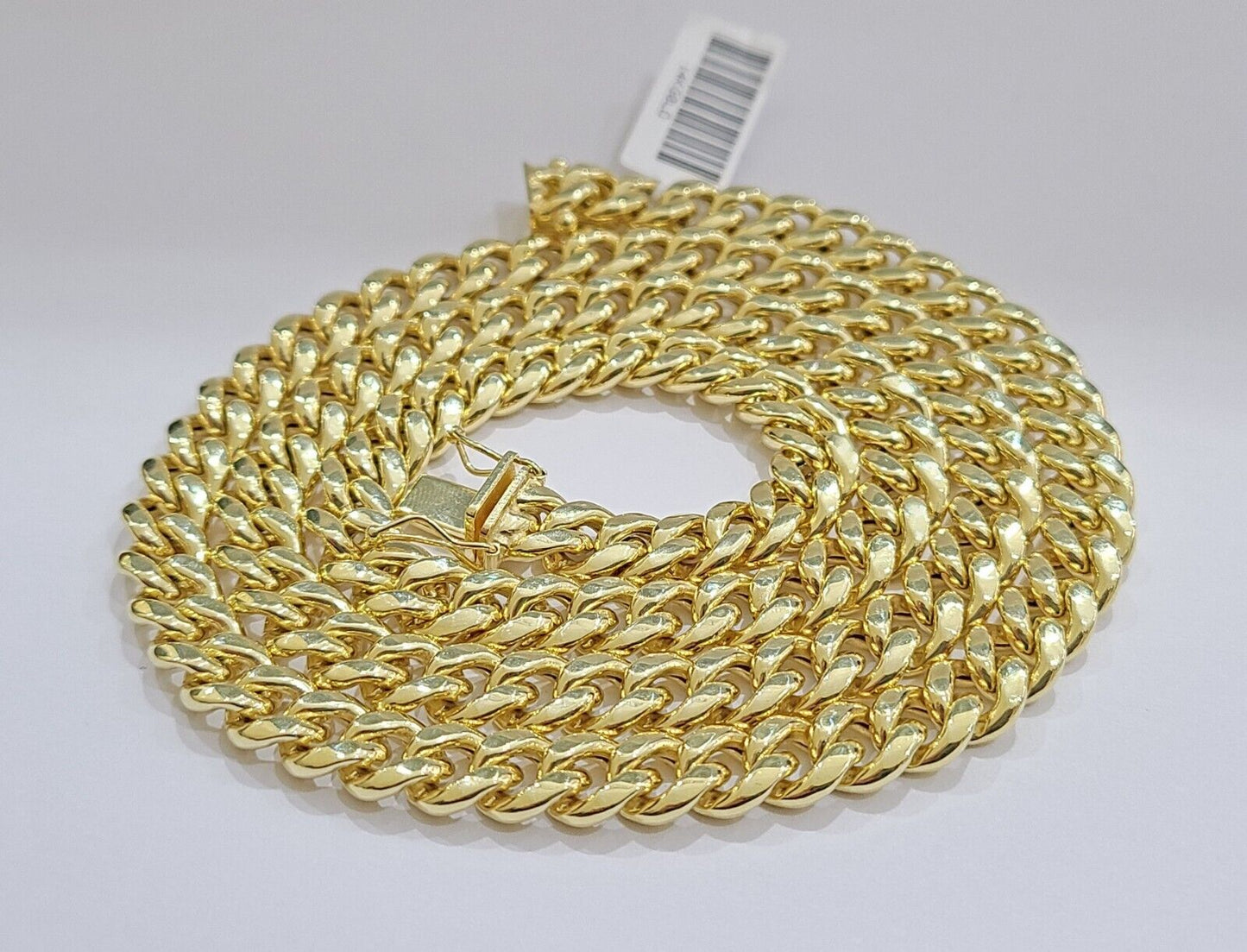 Real 14k Yellow Gold Miami Cuban Link Chain 8mm 24" Necklace Box Lock