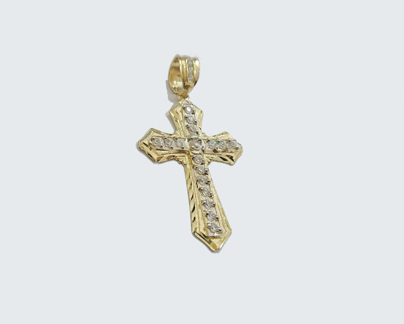 Real 10k Gold Jesus Crucifix Cross Pendant Charm 10kt Yellow 2'' Inch For Chain