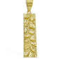 10k Yellow Gold Nugget Bar Charm Pendant 1'' Inch Necklace Chain SALE Real 10kt