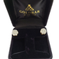 Real 10k Yellow Gold Earring Stud White Diamond 2.11CT Round Design Unisex