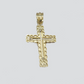 10k Yellow Gold Miami Cuban Chain 5mm 18" inch Necklace Jesus Cross Charm Real