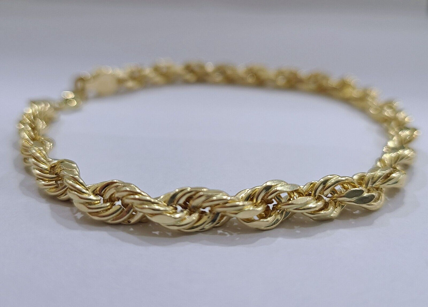 Real 10k Yellow Gold 5mm Rope Bracelet 9'' inch 10kt Unisex