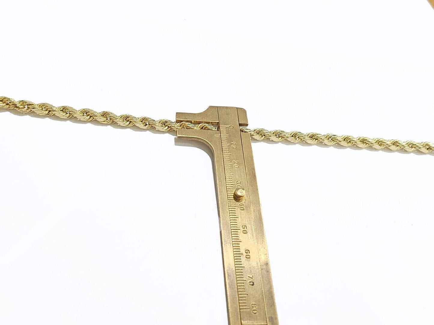 Real 10K Yellow Gold Rope Chain 6mm  Necklace  20-30'' Inches Lobster Lock 10kt