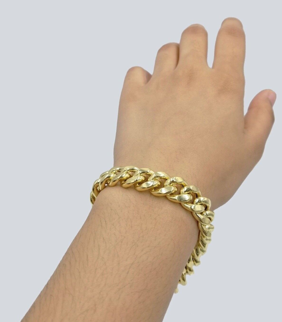 Real 10k Yellow Gold 11mm Miami Cuban Link Bracelet 9" inch For Men's