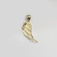 Real 10k Yellow Gold Diamond Cut Angel Wing Charm Pendant 10kt Men Women