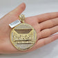 Real 10k Gold Charm Pendant Last Supper Circle  Charm 10kt Yellow Gold