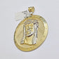 Real 10k Jesus head Charm pendant Mens 2.5 Inch Circular charm Real 10kt