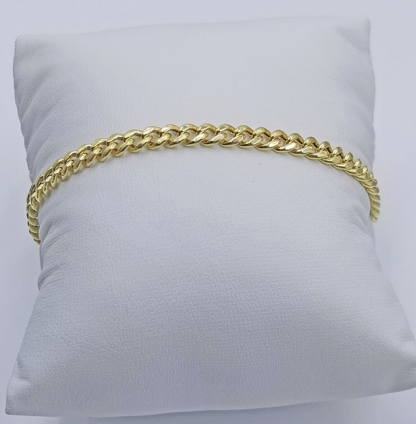 Real 10k Yellow Gold Miami Cuban Link 4mm Bracelet 8" Men Women 10kt