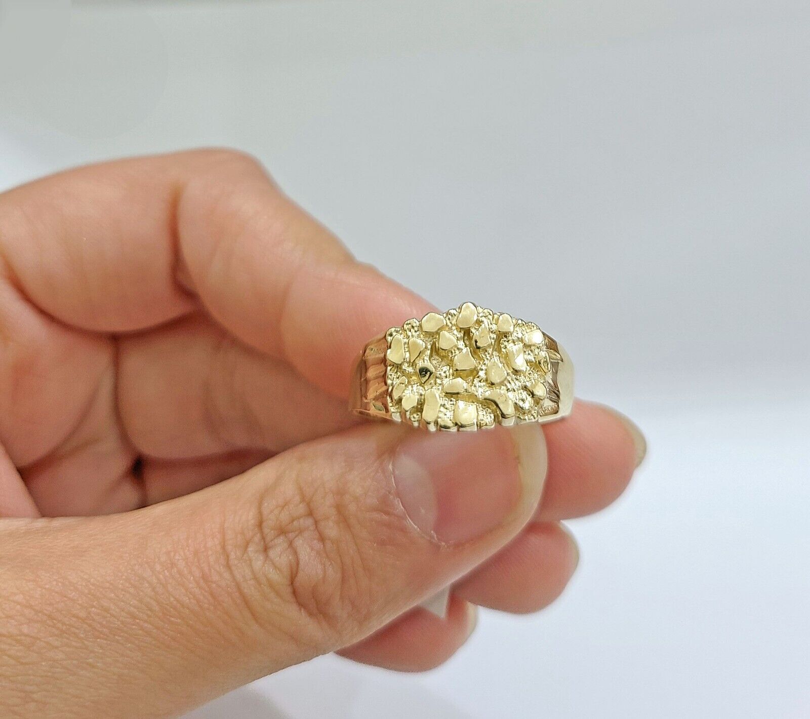 Real 14k Gold Men's Ring Nugget Size 10.5 14kt Yellow Gold Unisex