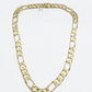 Real 10k Solid Yellow Gold Necklace 13mm Figaro Chain 24'' inches Unisex