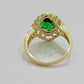 10k Gold Women Ring Green Color Stone Ladies Band REAL 10KT Size 6.5/7 New
