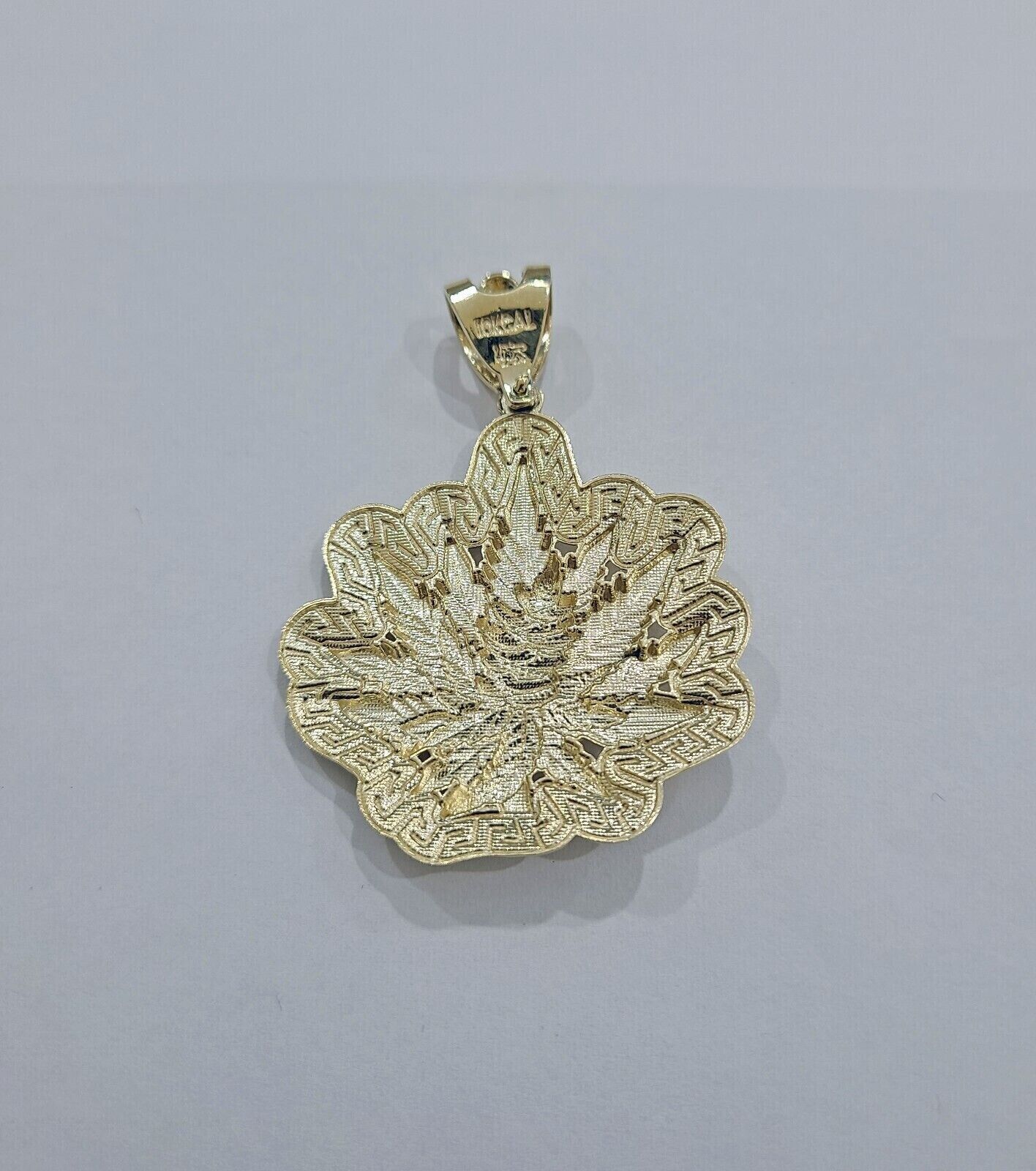 Real 10k Gold Weed leaf Charm Pendant 10kt Yellow Gold Unisex