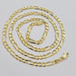 Solid 14k Yellow Gold Figaro chain Necklace 24 Inch 3.5mm Men's STRONG REAL 14kt