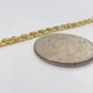 Real 10k Gold Rope Chain Cross Pendant, 3mm Necklace 20" inch With Charm, 10kt
