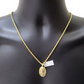 10k Gold Circular Jesus Head Charm Rope Chain Necklace 3mm 26'' Set Pendant 10kt