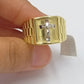 Real 10k Gold Men's Ring Cross size 9 10kt Yellow gold, Male casual pinky Band