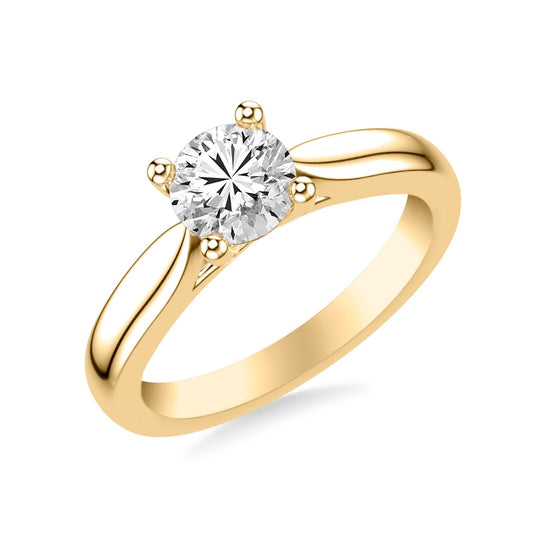 Real 14k Yellow Gold IGI Certified 0.75CT Lab Created Diamond Ring Round VS