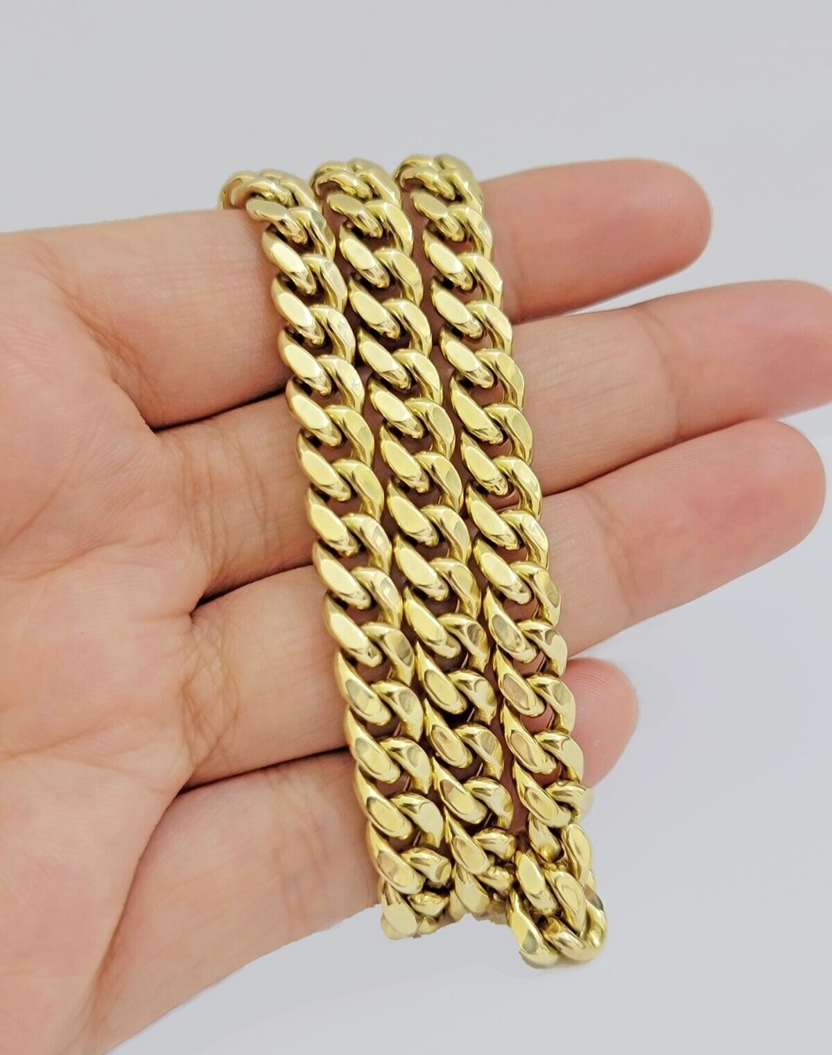 10k Yellow Gold Miami Cuban Link Chain Necklace 8mm 24'' Real 10kt SALE Box Lock