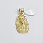 10k Yellow Gold Pendant Pharoah Head Charm Egyptian REAL 10kt For Mens Chain