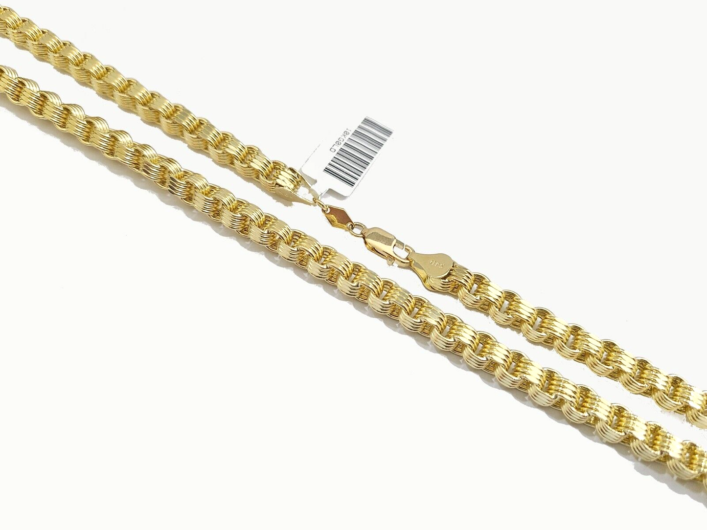 Real 10k Yellow Gold Box Byzantine Necklace 5mm 22" inch Unisex 10kt Chain