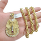 10k Gold Pharaoh Head Charm Rope Chain Necklace 8mm 28'' Set & Pendant 10kt REAL