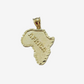 10k Yellow Gold Africa Map Charm Rope Chain 24 Inch Necklace Pendant SET SALE
