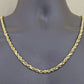 Real 10k Yellow Gold Necklace Rope Chain 6mm 30" inch 10kt Men's Chain For Charm