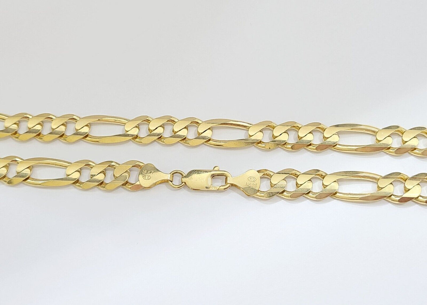 14k Solid Yellow Gold Figaro Chain 10mm 24'' Inches Necklace Real 14kt