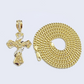 14k Gold Cross Charm Miami Cuban Link Chain 5mm 26'' Necklace 14kt Pendant SALE
