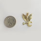 Real 10k Yellow Gold Eagle Charm Pendant Diamond Cut Men Women 10kt