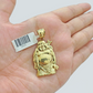 Real 10k Yellow Gold  Laughing Buddha Charm 1.5''inches  Pendant 10kt for Chain