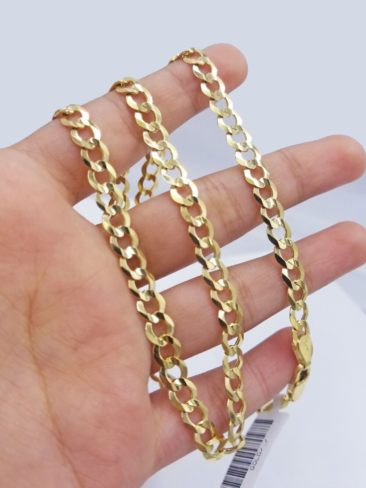 Real 10k Yellow Gold Solid Necklace Cuban Curb Link Chain 6mm 22" inch For Men